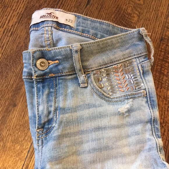 Vintage Y2K Unique Low Rise Sequin Hollister Skinny Jeans - Picture 2 of 9